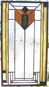 One of interior consultant Merry The Architect's custom stained glass, personally made by her for The Architect project interior designs.