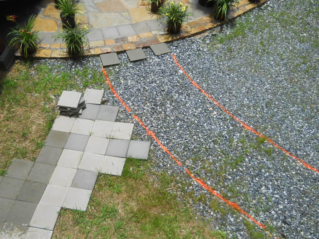 Architect draws on ground